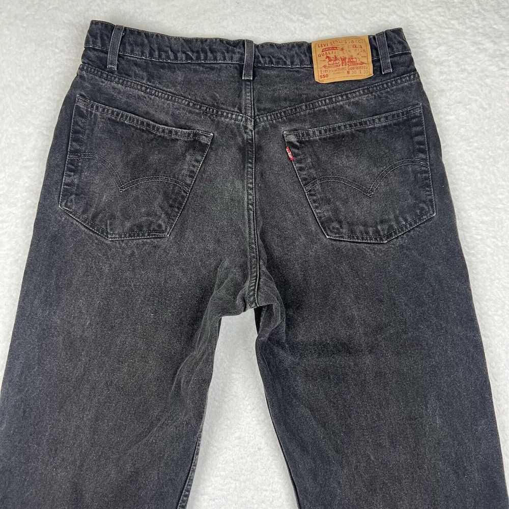 Vintage Levis Jeans‎ Mens 38x30 Black Faded 550 Relaxed Straight Y2K Denim USA - Picture 5 of 14